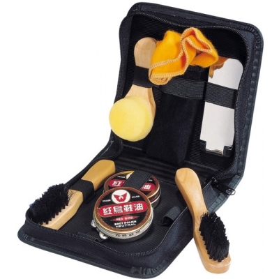 Shoe polishing and cleaning set