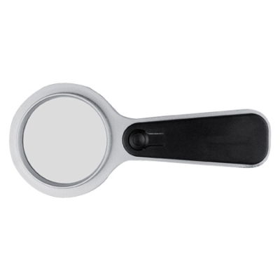 Plastic magnifier with white LED