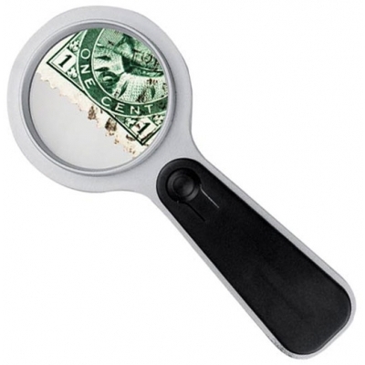 Plastic magnifier with white LED