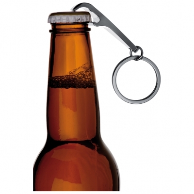 Metal keyring with bottle opener