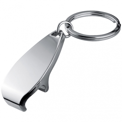 Metal keyring with bottle opener