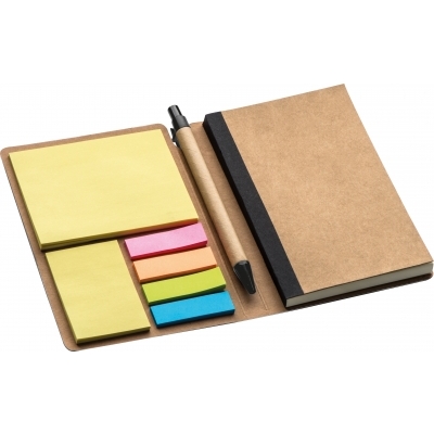 Notebook with sticky markers