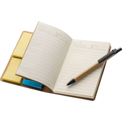 Notebook with sticky markers