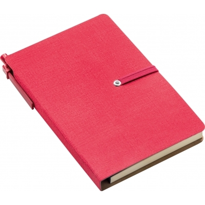 Notebook with sticky markers