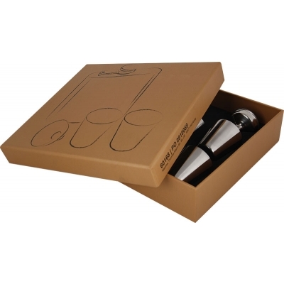 Hipflask set with 2 cups