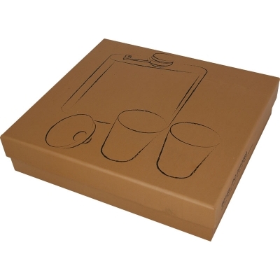 Hipflask set with 2 cups