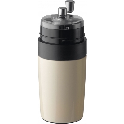 Thermal mug with coffee mill