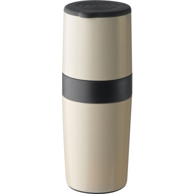 Thermal mug with coffee mill
