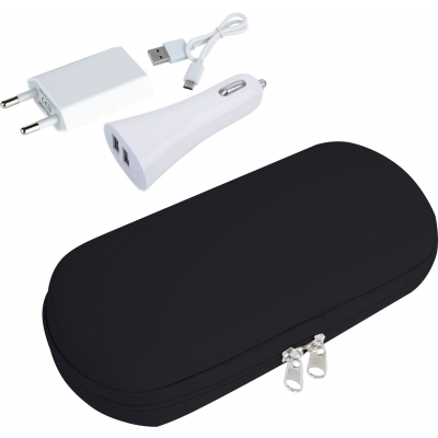 Travel set - power bank 5000 mAh, EU plug, USB charger