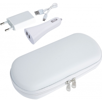 Travel set - power bank 5000 mAh, EU plug, USB charger
