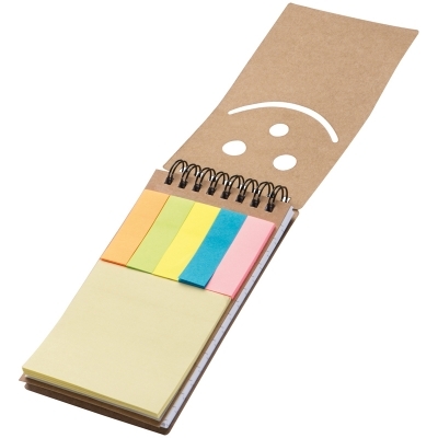 Notebook with sticky notes