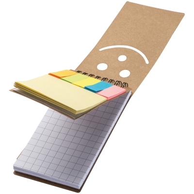 Notebook with sticky notes