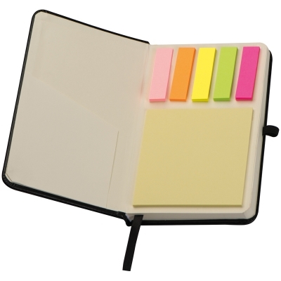 Notebook A6 with sticky notes