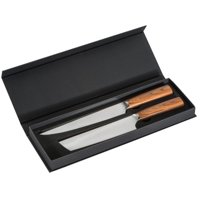 Knife set 2-pieces with light wooden handles