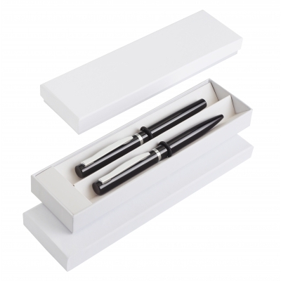 Metal ball pen and rollerball in gift box