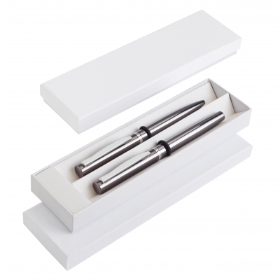 Metal ball pen and rollerball in gift box