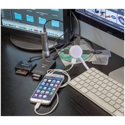 4 port USB Hub with light