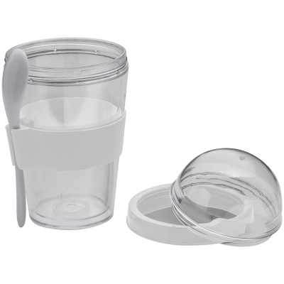 Yoghurt cup with spoon