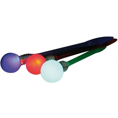 Plastic pen with glowing ball