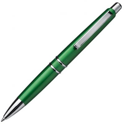 Ball pen with silver-coloured ornamental rings