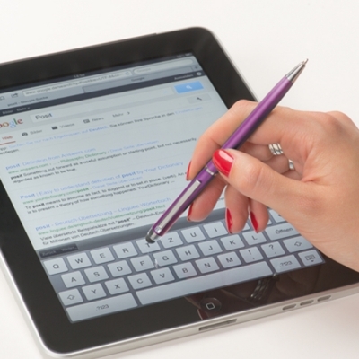 Plastic pen with touch function