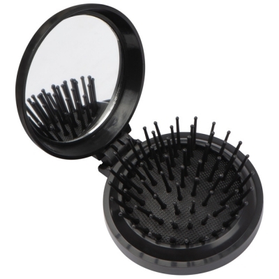 Foldable hair brush with mirror