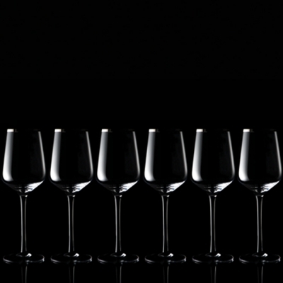 Set of 6 white wine glasses