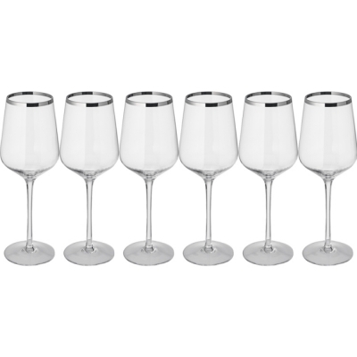 Set of 6 white wine glasses