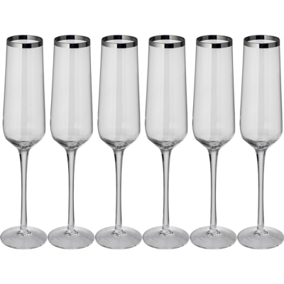 Set of 6 champagne glasses