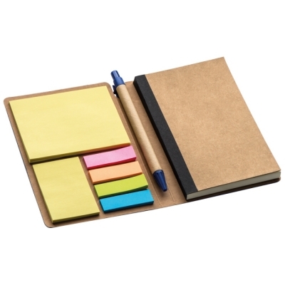 Notebook with sticky notes