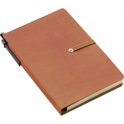 Notebook with sticky notes
