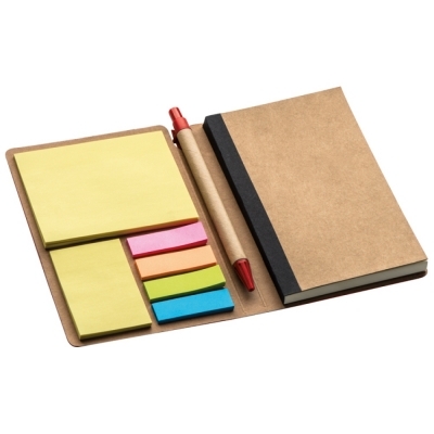 Notebook with sticky notes