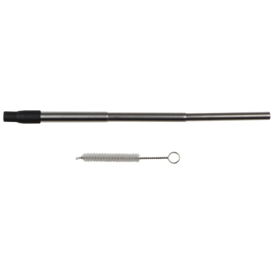 Extendable metal straw with cleaning brush