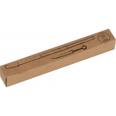 Extendable metal straw with cleaning brush