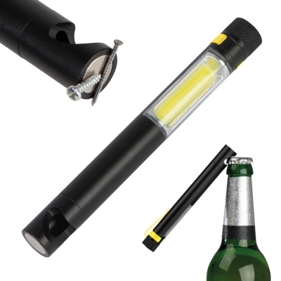 Flashlight with bottle opener