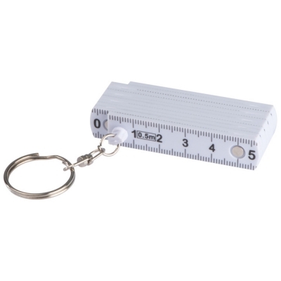 Keyring with folding ruler