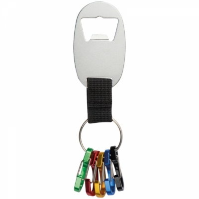 Keychain with bottle opener and 5 mini snap hooks