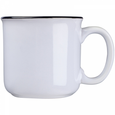 Ceramic cup with black rim