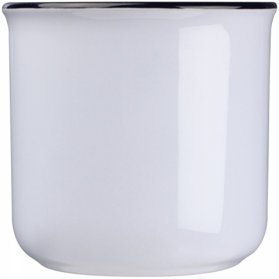 Ceramic cup with black rim