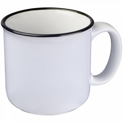 Ceramic cup with black rim