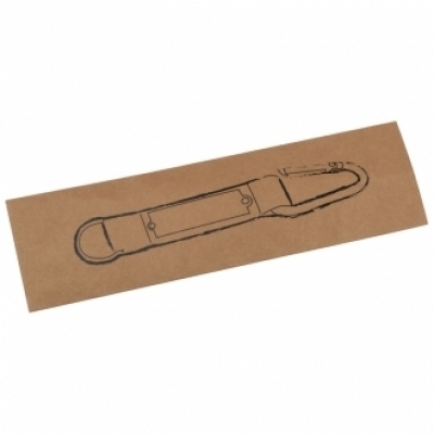 Key chain with carabiner and metal tile