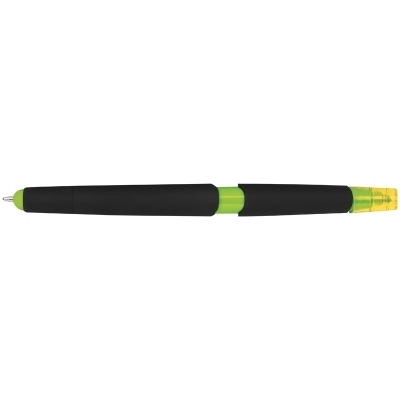 Plastic ballpen with highlighter and touch function