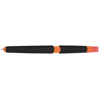 Plastic ballpen with highlighter and touch function