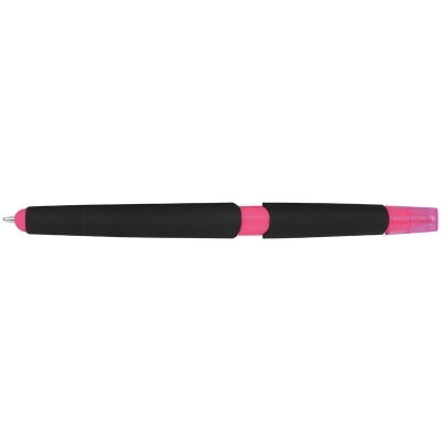 Plastic ballpen with highlighter and touch function