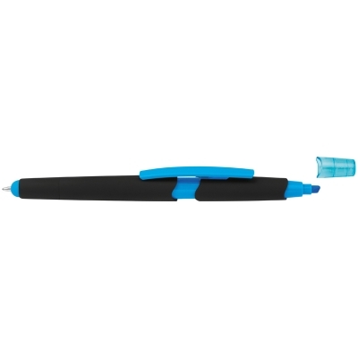 Plastic ballpen with highlighter and touch function