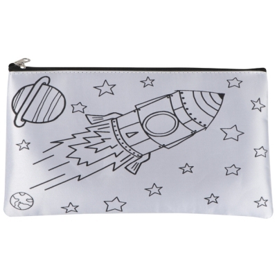 Pencil pouch with colored pencils