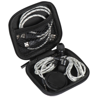 Travel set - with charging cable, earphones, and phone holder