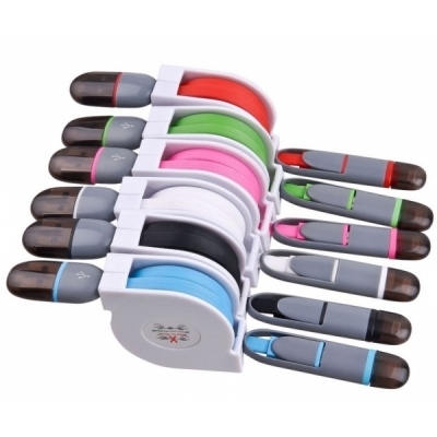 Retractable data transfer cable