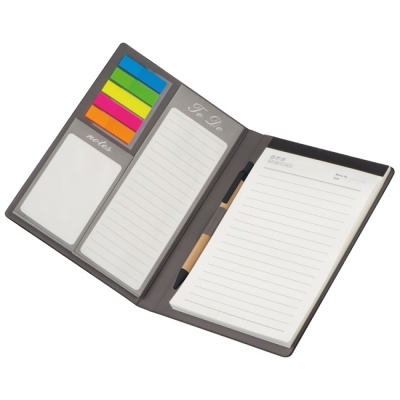 Writing case with PU cover, notes, to do list and sticky markers