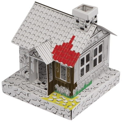 Cardboard house for coloring